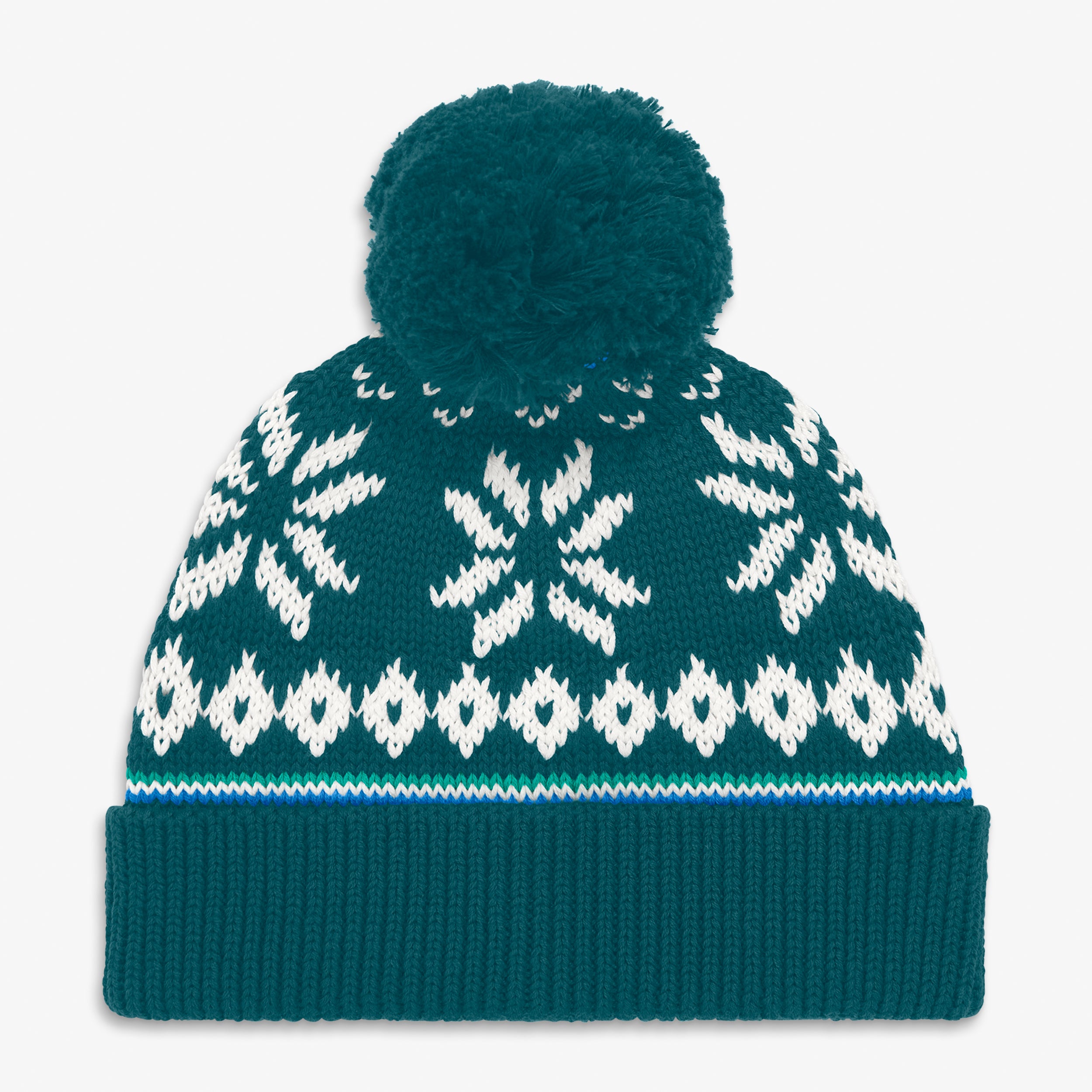 Baby knit beanie in snowflake fair isle