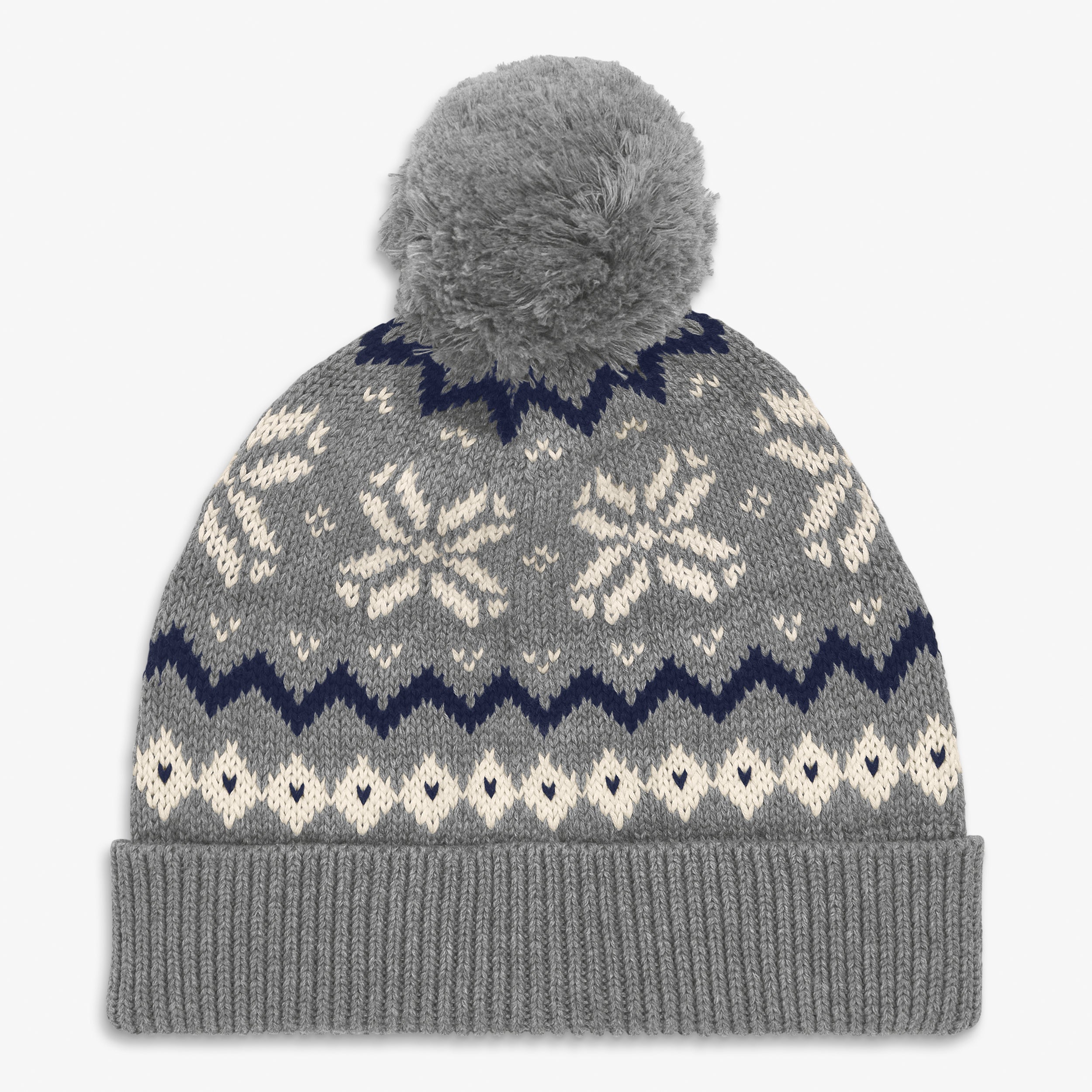 Kids knit beanie in snowflake fair isle